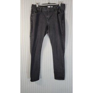 old navy womens rockstar super skinny low rise size 12 black stretch cotton